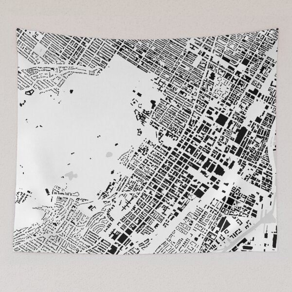 Item preview, Montreal black & white building city map designed and sold by Intrepix.