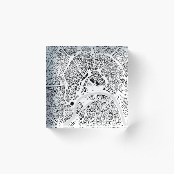 Item preview, Moscow black & white building city map designed and sold by Intrepix.