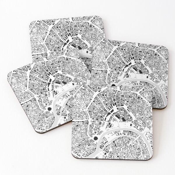 Item preview, Moscow black & white building city map designed and sold by Intrepix.
