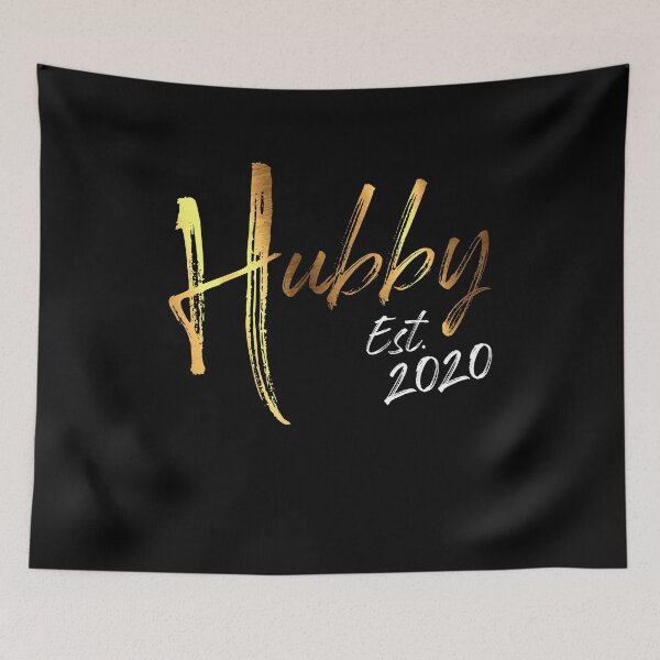 Item preview, Hubby Est 2020 Husband Wife Couple Wedding Year Newly Weds Gift designed and sold by Dressed For  Duty.