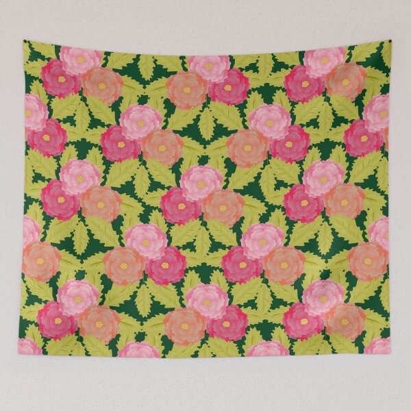 Item preview, Pink roses collage on green designed and sold by Carrie_Anne_Designs.