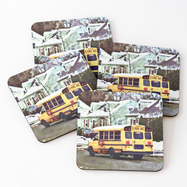Item preview, School Bus Driving Home in Winter designed and sold by Susan Savad.