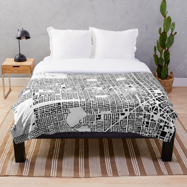 Item preview, Mapa de la ciudad de edificios en blanco y negro de San Francisco designed and sold by Intrepix.
