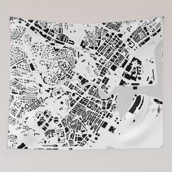 Item preview, Singapore black & white building city map designed and sold by Intrepix.