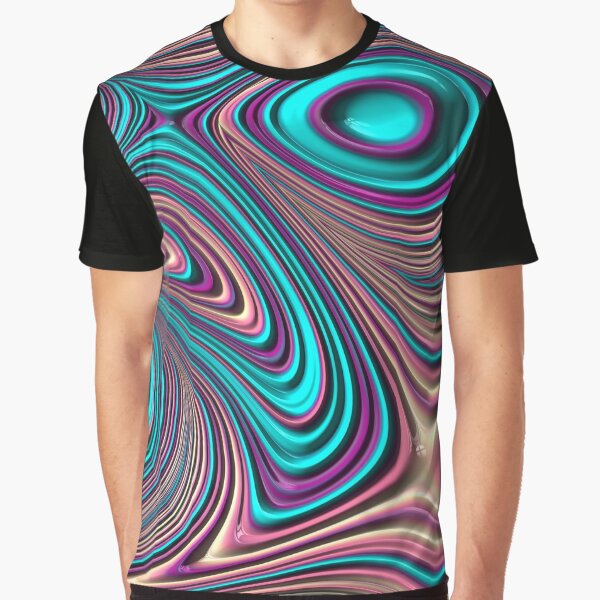 Líneas azules y rosas Camiseta gráfica