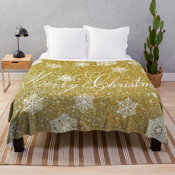 Aperçu de l'œuvre Joyeux Noël Snow Flake - Gold créée et vendue par SandersApparel.