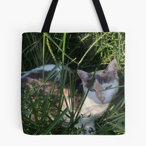 Item preview, farm cat resting in the grass designed and sold by Eliza Hartman.