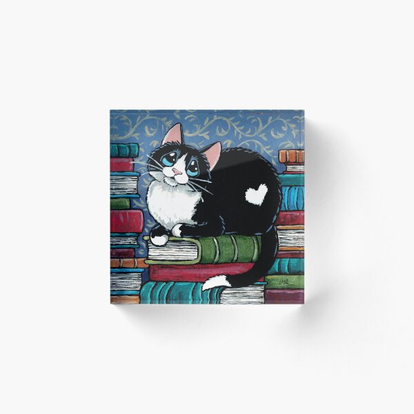 Item preview, Bibliophile Cat and Piles of Books designed and sold by LisaMarieArt & Illustration.