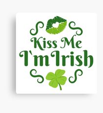 Kiss Me I'm Irish Emoji JoyPixels Love Ireland Canvas Print