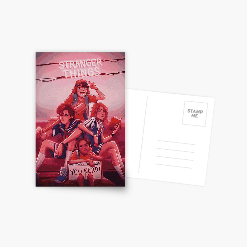 The Boys from Stranger Things - Steve, Dustin, Robin and Erica Postcard