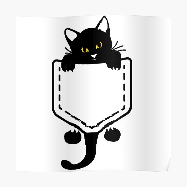 Poster Contour Noir Dessin Triste Visage De Chat Avec Des Pattes Par Alexx60 Redbubble