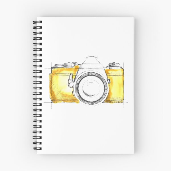 Item preview, hand illustrated camera with yellow splash background designed and sold by Addie Hanson.