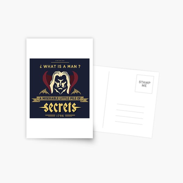 What is a man? A miserable little pile of secrets Postcard