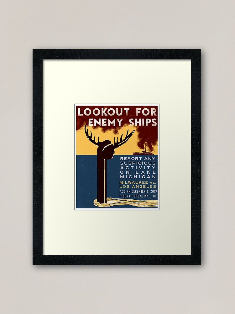 Alternate view of Lookout for Enemy Ships Framed Art Print