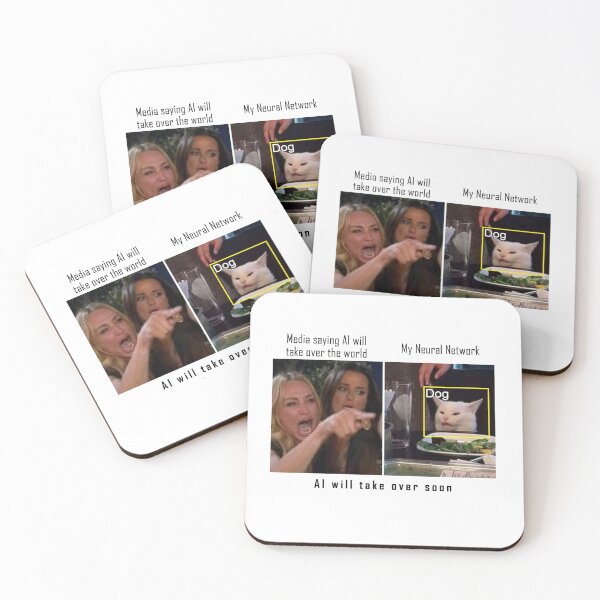 Item preview, Funny AI Woman yelling at a cat meme design | Machine learning designed and sold by omolog.