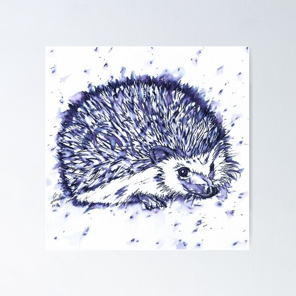 Item preview, HEDGEHOG - watercolor and ink portrait.1 designed and sold by lautir.