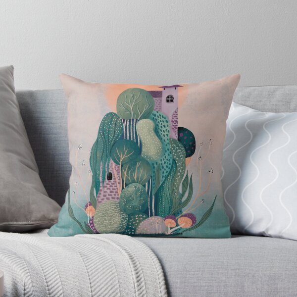 Dragon's home Throw Pillow