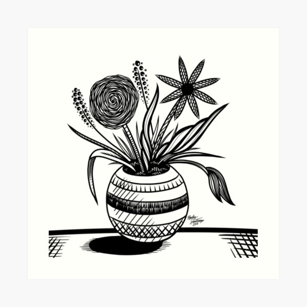 Abstract Flowers 1 Art Print