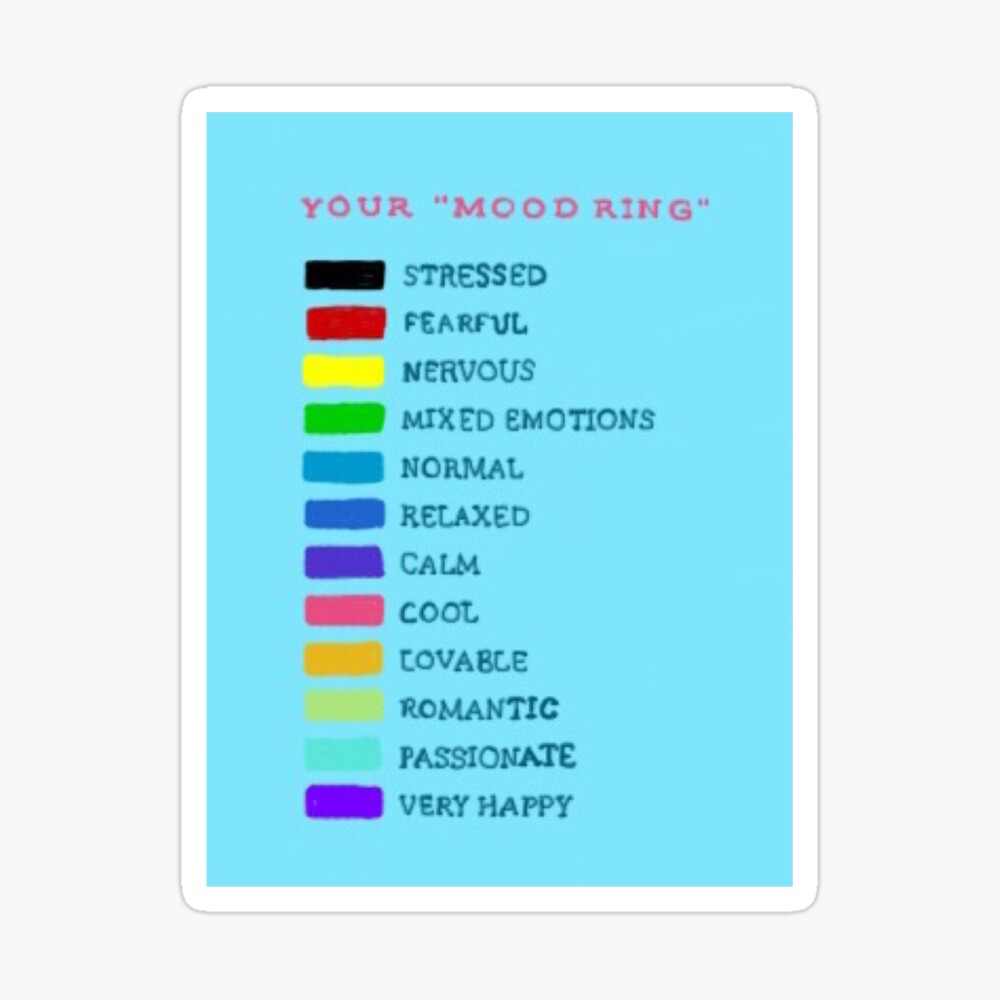 Mood Ring Color Chart Printable