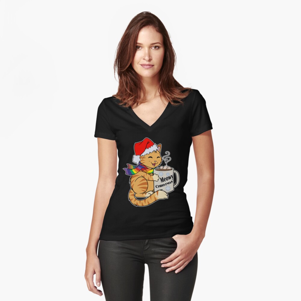 Item preview, Fitted V-Neck T-Shirt designed and sold by cybercat.