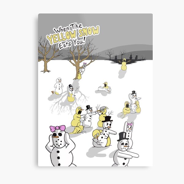 Zombie Snowmen Metal Print