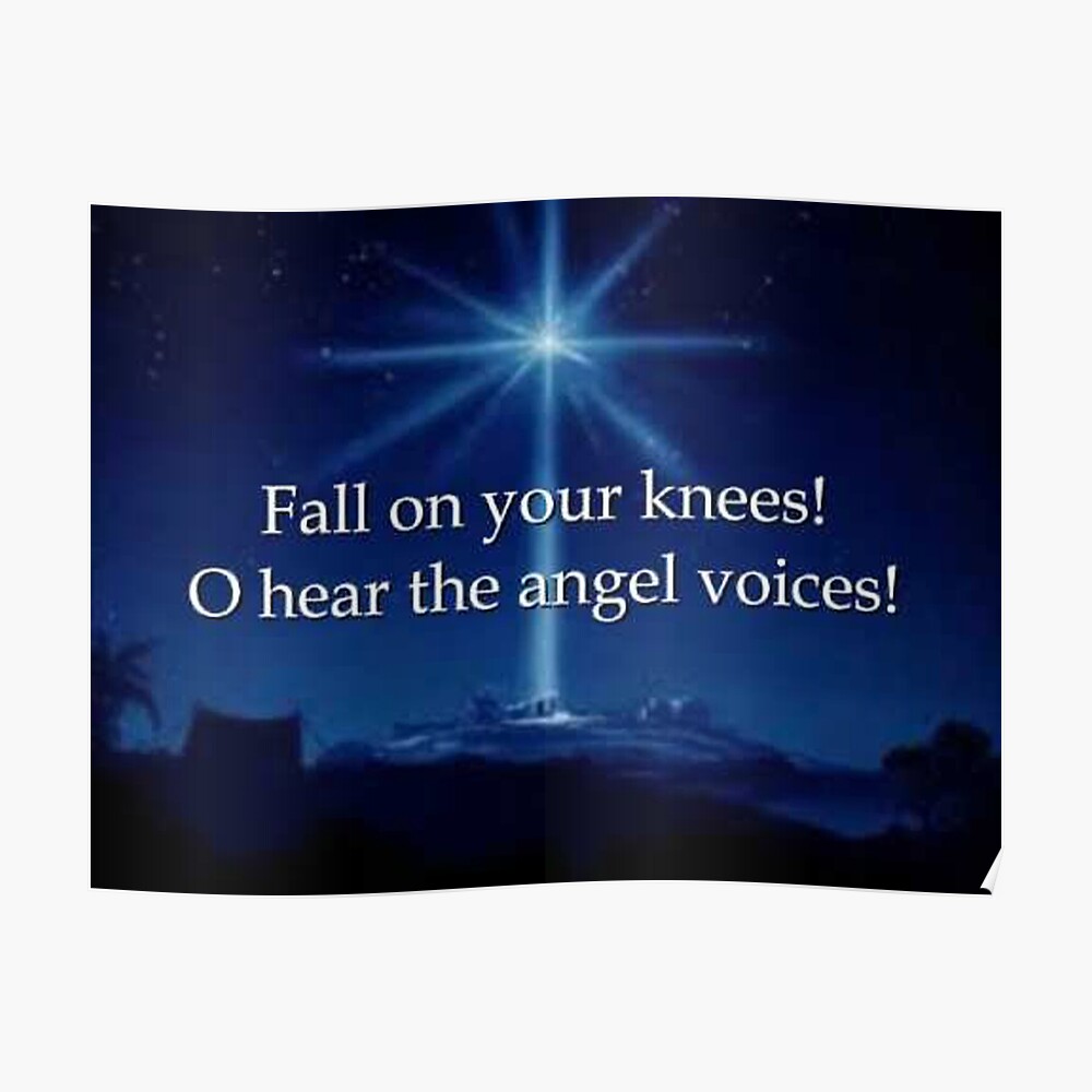 O Hear The Angel Voices Lyric O Holy Night Merry Christmas Sticker By Niel Redbubble