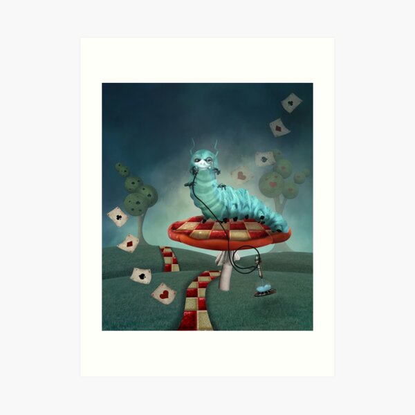Smoking Caterpillar Art Print