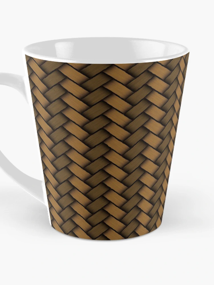 Thumbnail 3 of 4, Coffee Mug, Wicker Weave - Brown [Roufxis-Rb] designed and sold by RoufXis.