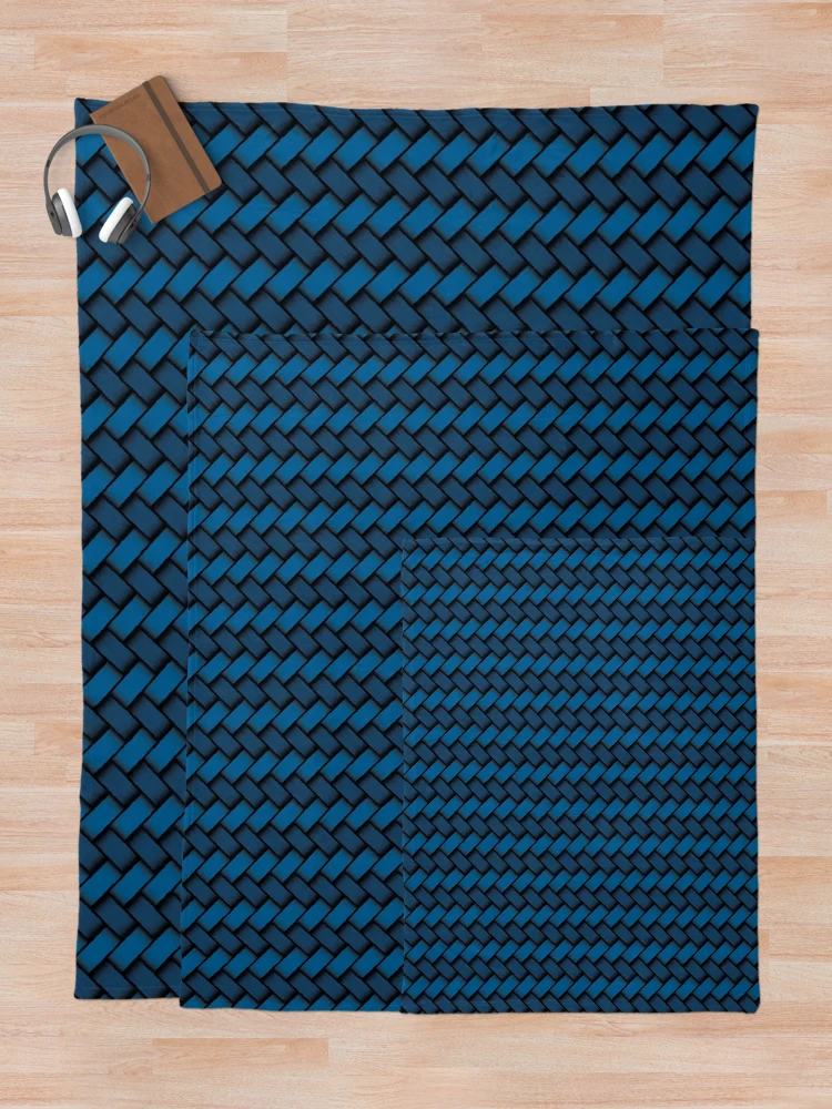 Thumbnail 5 of 6, Throw Blanket, Wicker Weave - Blue [Roufxis-Rb] designed and sold by RoufXis.