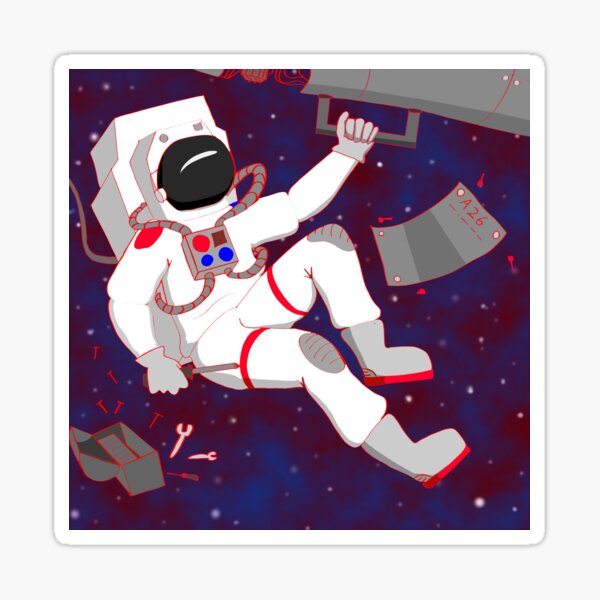 Astronaut's Tools Float In Space Sticker