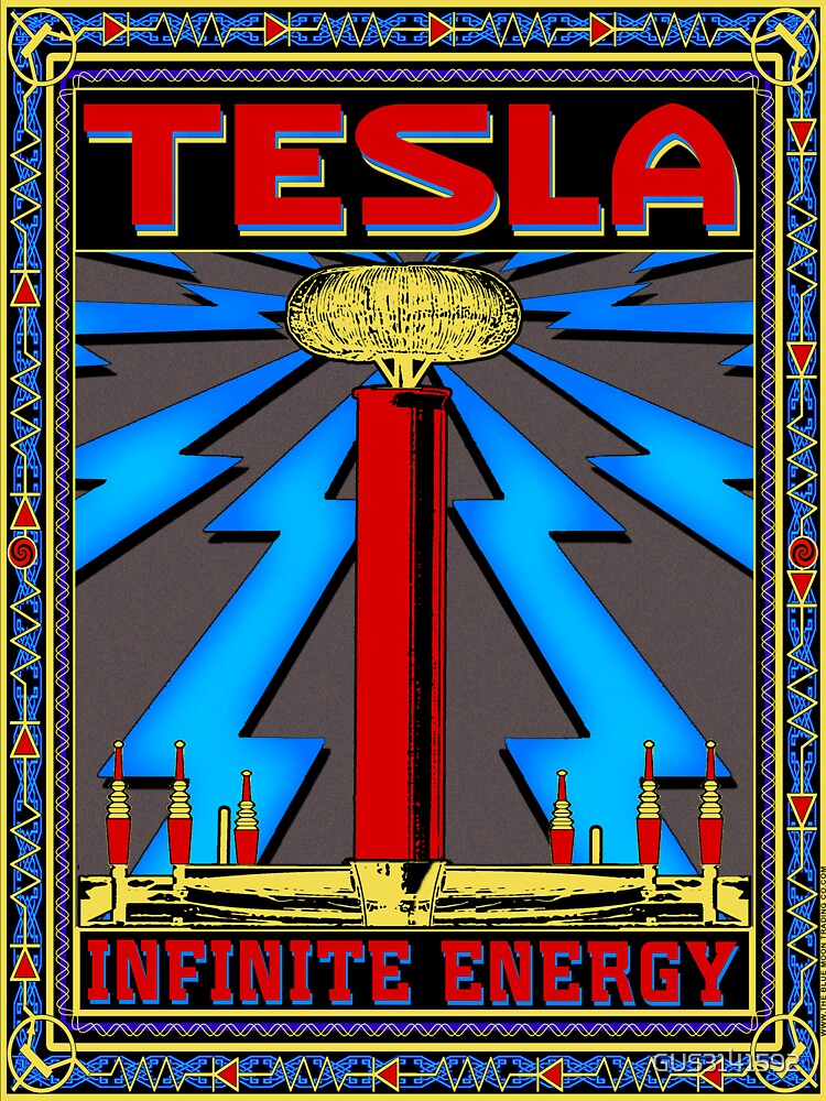 "TESLA COIL INFINITE ENERGY" Sticker for Sale by GUS3141592 Redbubble