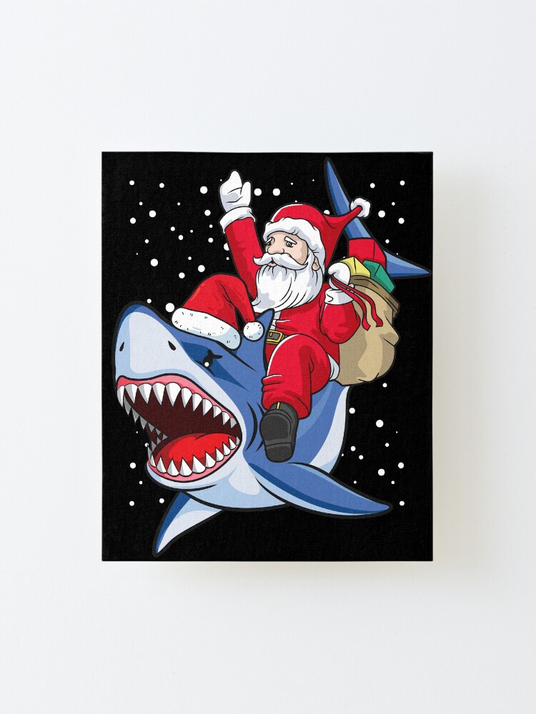 santa riding a shark sweater