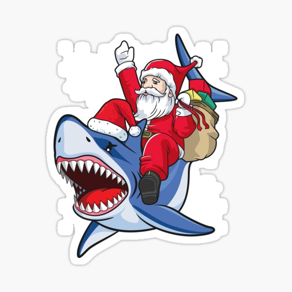 Santa riding a shark on sale sweater