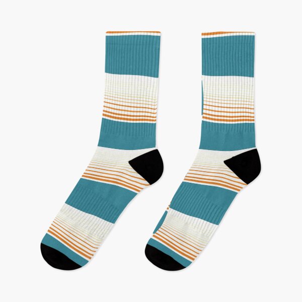 Item preview, Soothing Horizon: Teal Blue and Pumpkin Orange Minimalist Color Block Stripes on White designed and sold by kierkegaard.