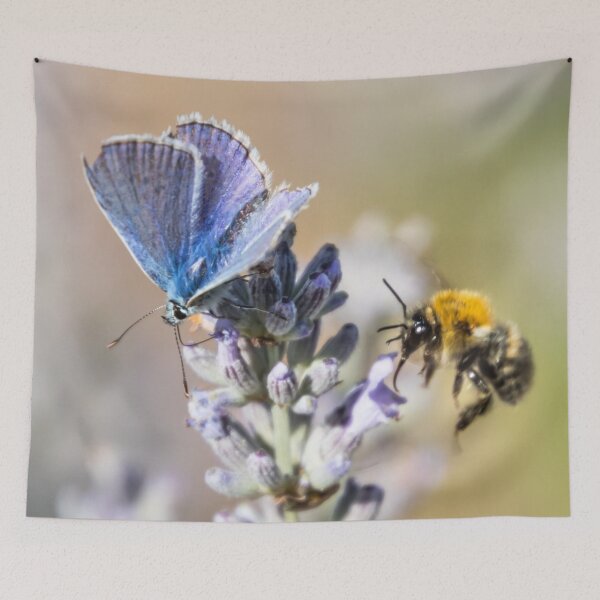Item preview, Butterfly and bumblebee on lavender designed and sold by Katja LebenFreude.