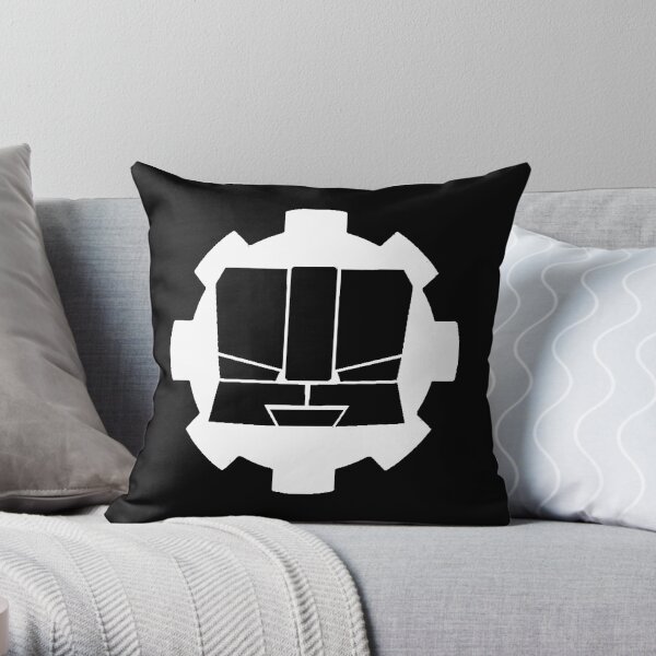 Heroic Gearo Emblem - White Throw Pillow