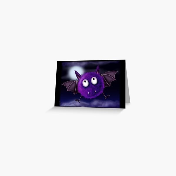 FLUFFBAT PURPLE BAT Greeting Card