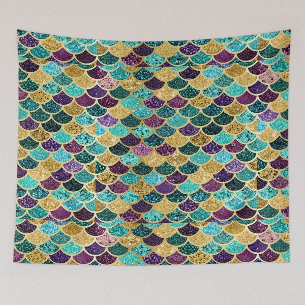 Item preview, Purple, Magenta, Teal & Gold Mermaid Scales designed and sold by dallastxart.