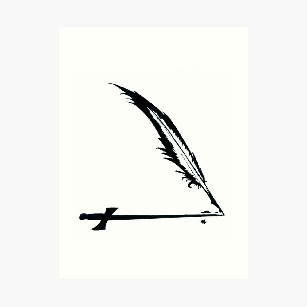 Quill Feather Pin Tattoo with stars and moon Ideally the tattoo is going  to be smaller Line work and Dot work i want the feather and ink holder in  the image and