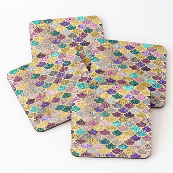 Item preview,  Purple, Pink, Teal & Gold Mermaid Scales designed and sold by dallastxart.
