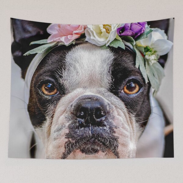 Item preview, French bulldog with flowers designed and sold by wolfgangrainer.