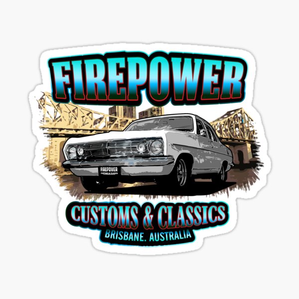 Firepower Customs and Classics Souvenir Brisbane HR Sedan  Sticker