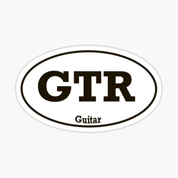 "Guitar Abbreviation Oval" Sticker for Sale by MackenzieAkin Redbubble
