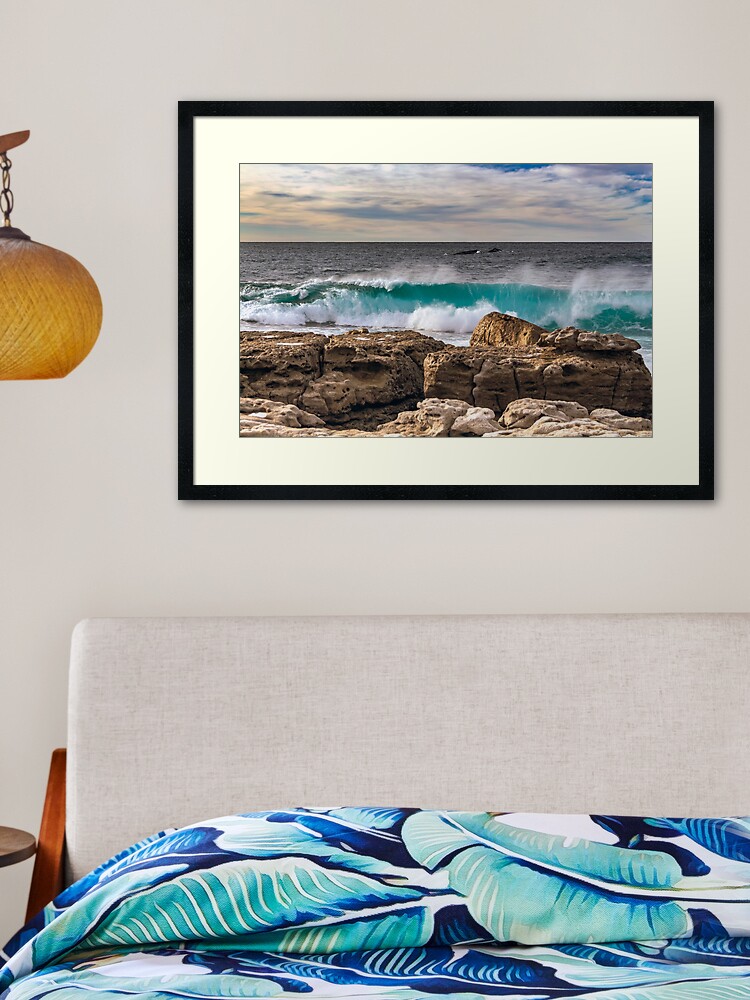 Framed Art Print, Moes Rock Whales  designed and sold by Rainphotography