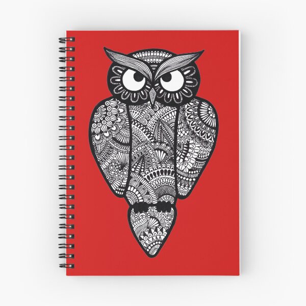 Item preview, Zentangle Owl (red) designed and sold by Calen  Picard-Carroll.