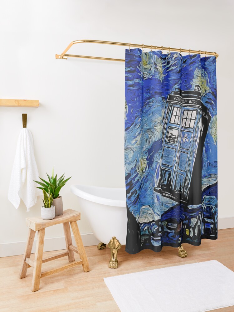 Alternate view of Van in time Shower Curtain