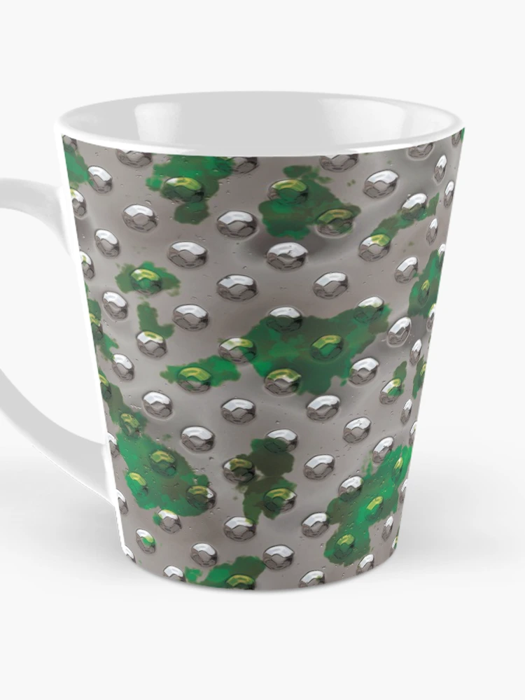 Thumbnail 3 of 4, Coffee Mug, Metal Rivet Plate - Silver w/Green Splash [Roufxis-Rb] designed and sold by RoufXis.