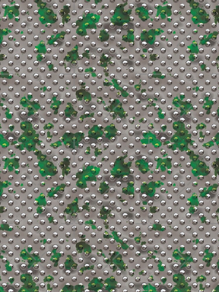 Thumbnail 3 of 3, Scarf, Metal Rivet Plate - Silver w/Green Splash [Roufxis-Rb] designed and sold by RoufXis.