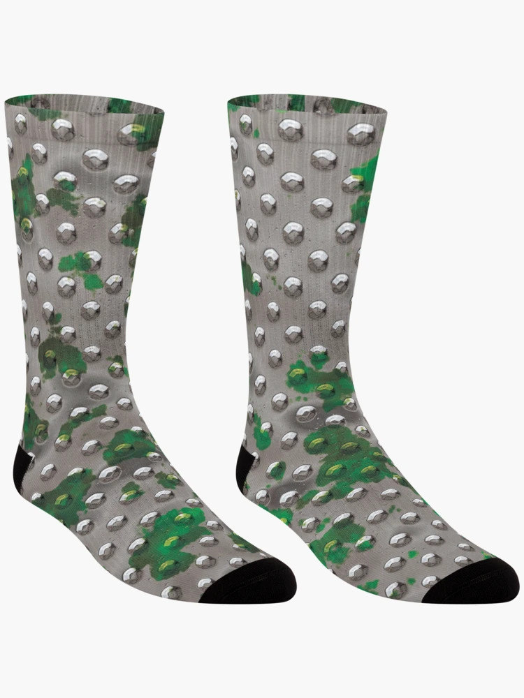 Thumbnail 3 of 5, Socks, Metal Rivet Plate - Silver w/Green Splash [Roufxis-Rb] designed and sold by RoufXis.