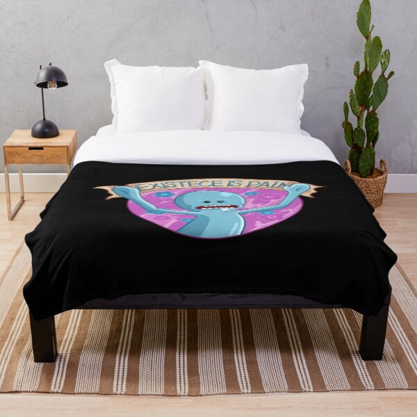 Existence is Pain mr meeseeks Throw Blanket